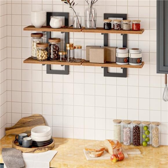 Floating Shelves, 15 Inch Wall Shelf Set of 2, Wall Mounted Storage - Picture 3 of 7